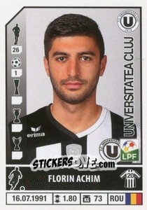 Figurina Florin Achim - Liga 1 Romania 2014-2015 n. 449 - Panini