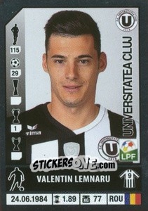 Figurina Valentin Lemnaru - Liga 1 Romania 2014-2015 n. 450 - Panini