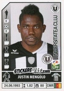 Figurina Justin Mengolo - Liga 1 Romania 2014-2015 n. 452 - Panini