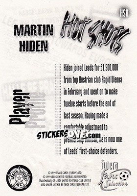 Sticker Martin Hiden - Leeds United Fans' Selection 1999 - Futera