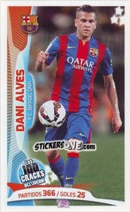 Sticker Dani Alves - Los 100 Cracks del Jugon 2005-2014 n. 22 - Panini