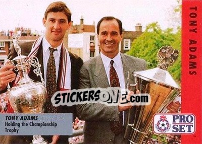 Sticker Tony Adams - English Football Fixture 1991-1992 - Pro Set
