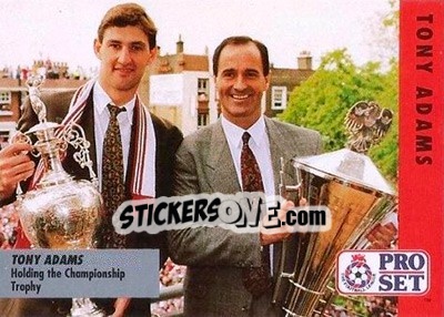 Sticker Tony Adams - English Football Fixture 1991-1992 n. 1 - Pro Set