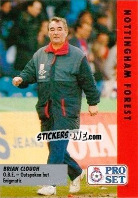Sticker Brian Clough - English Football Fixture 1991-1992 - Pro Set