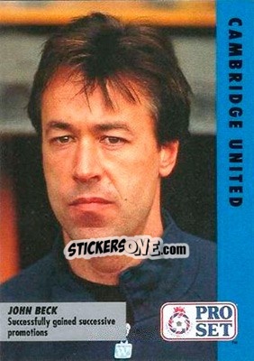 Sticker John Beck - English Football Fixture 1991-1992 - Pro Set
