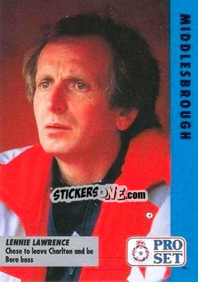 Sticker Lennie Lawrence - English Football Fixture 1991-1992 - Pro Set