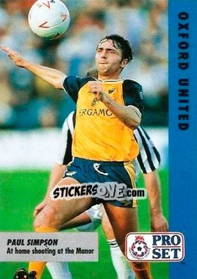 Sticker Paul Simpson - English Football Fixture 1991-1992 n. 37 - Pro Set