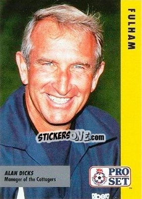 Sticker Alan Dicks - English Football Fixture 1991-1992 - Pro Set