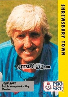 Cromo John Bond - English Football Fixture 1991-1992 - Pro Set