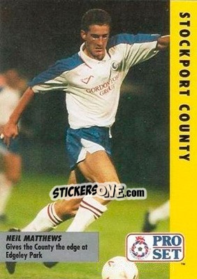 Cromo Neil Matthews - English Football Fixture 1991-1992 - Pro Set