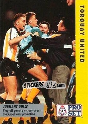 Sticker Jubilant Gulls - English Football Fixture 1991-1992 - Pro Set