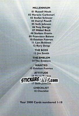 Sticker Checklist - Derby County Fans' Selection 2000 - Futera