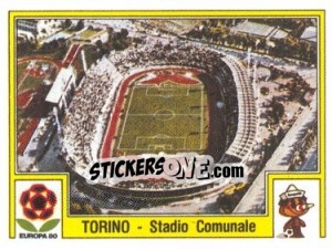 Sticker TORINO - Stadio Comunale - UEFA Euro Italy 1980 - Panini