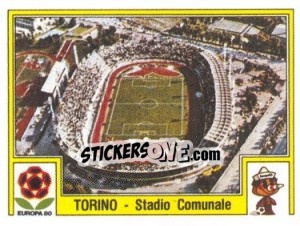 Sticker TORINO - Stadio Comunale - UEFA Euro Italy 1980 n. 26 - Panini