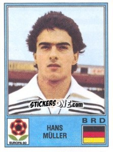 Sticker Hans Müller - UEFA Euro Italy 1980 n. 44 - Panini