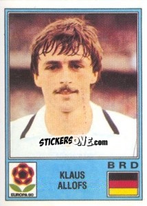 Sticker Klaus Allofs - UEFA Euro Italy 1980 n. 47 - Panini