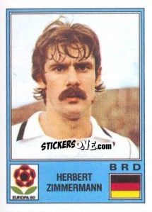 Sticker Herbert Zimmermann - UEFA Euro Italy 1980 n. 51 - Panini