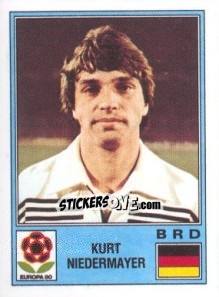 Sticker Kurt Niedermayer - UEFA Euro Italy 1980 - Panini