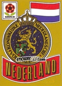 Sticker NEDERLAND Badge - UEFA Euro Italy 1980 - Panini