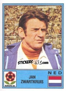 Sticker Jan Zwartkruis - UEFA Euro Italy 1980 - Panini