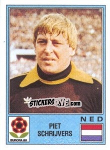 Sticker Piet Schrijvers - UEFA Euro Italy 1980 n. 60 - Panini