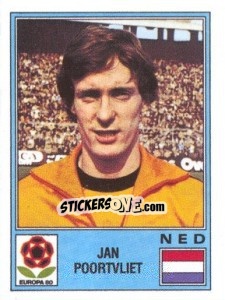 Sticker Jan Poortvliet - UEFA Euro Italy 1980 - Panini