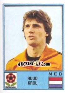 Sticker Ruud Krol - UEFA Euro Italy 1980 n. 62 - Panini