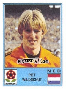 Sticker Piet Wildschut - UEFA Euro Italy 1980 - Panini