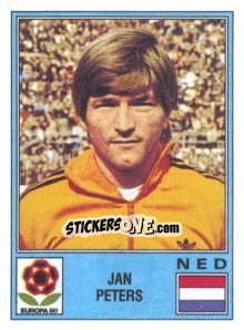 Sticker Jan Peters - UEFA Euro Italy 1980 - Panini