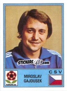 Sticker Miroslav Gajdusek - UEFA Euro Italy 1980 - Panini