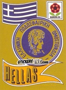 Sticker HELLAS  Badge - UEFA Euro Italy 1980 n. 96 - Panini
