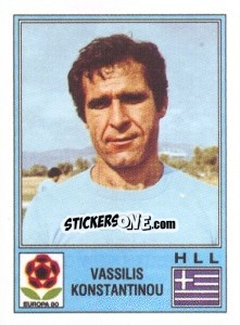 Sticker Vassilis Konstantinou - UEFA Euro Italy 1980 n. 100 - Panini
