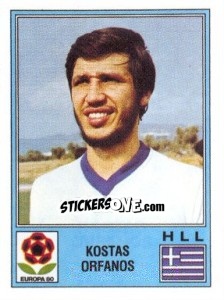 Sticker Kostas Orfanos - UEFA Euro Italy 1980 - Panini