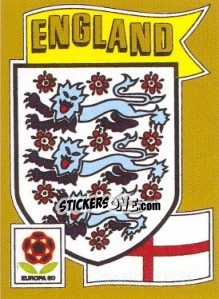 Sticker ENGLAND Badge - UEFA Euro Italy 1980 n. 113 - Panini