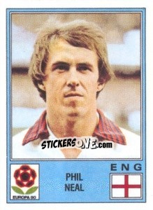 Sticker Phil Neal - UEFA Euro Italy 1980 - Panini