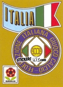 Cromo ITALIA Badge - UEFA Euro Italy 1980 - Panini