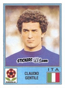 Sticker Claudio Gentile - UEFA Euro Italy 1980 - Panini
