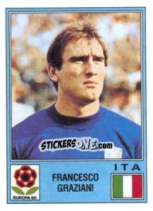 Sticker Francesco Graziani - UEFA Euro Italy 1980 n. 157 - Panini