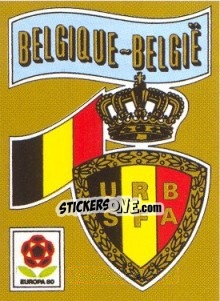 Sticker BELGIQUE Badge - UEFA Euro Italy 1980 n. 159 - Panini
