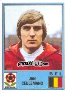 Sticker Jan Ceulemans - UEFA Euro Italy 1980 - Panini