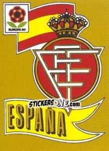 Sticker ESPAñA Badge - UEFA Euro Italy 1980 - Panini