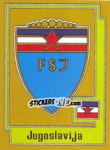 Sticker JUGOSLAVIA Badge - UEFA Euro Italy 1980 - Panini