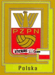 Figurina POLSKA Badge - UEFA Euro Italy 1980 - Panini