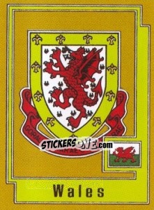 Cromo WALES Badge - UEFA Euro Italy 1980 - Panini