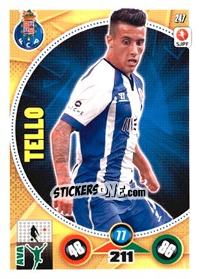 Sticker Cristian Tello - Futebol 2014-2015. Adrenalyn XL n. 247 - Panini