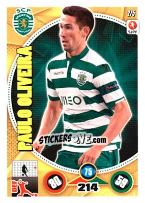 Sticker Paulo Oliveira - Futebol 2014-2015. Adrenalyn XL n. 275 - Panini