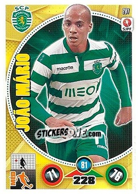 Sticker João Mário - Futebol 2014-2015. Adrenalyn XL n. 281 - Panini