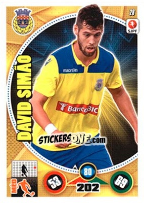 Sticker David Simão - Futebol 2014-2015. Adrenalyn XL n. 28 - Panini