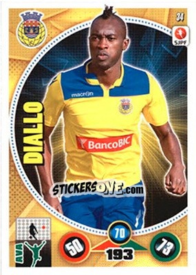 Sticker Diallo - Futebol 2014-2015. Adrenalyn XL n. 34 - Panini
