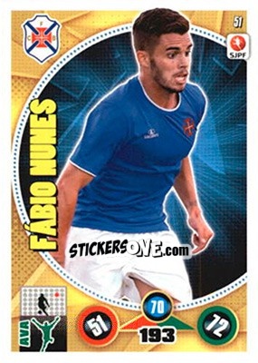 Sticker Fábio Nunes - Futebol 2014-2015. Adrenalyn XL n. 51 - Panini